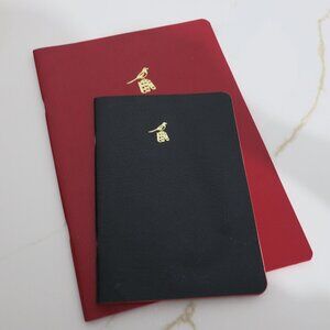 BIEFFE Notebooks Journal Lined Handmade in Italy Red Black Set of 2 New